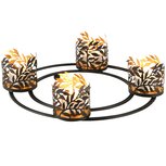Dekoratief | Tafelstuk rond 'Twigs', zwart/goud, metaal, 29x29x8cm | A248208 Dekoratief | Tafelstuk rond 'Twigs', zwart/goud, metaal, 29x29x8cm | A248208