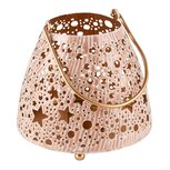 Dekoratief | Lantaarn 'Stars', roze/goud, metaal/enamel, 15x15x14cm | A248281 Dekoratief | Lantaarn 'Stars', roze/goud, metaal/enamel, 15x15x14cm | A248281