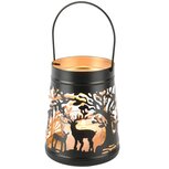 Dekoratief | Theelichthouder 'Deer Family', zwart/goud, metaal, 13x13x17cm | A248321 Dekoratief | Theelichthouder 'Deer Family', zwart/goud, metaal, 13x13x17cm | A248321