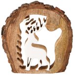 Dekoratief | Rendier in boomstam, naturel/wit, hout, 17x4x16cm | A248328 Dekoratief | Rendier in boomstam, naturel/wit, hout, 17x4x16cm | A248328