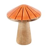 Dekoratief | Paddenstoel 'Carved', oranje/naturel, hout, 10x10x13cm | A248390 Dekoratief | Paddenstoel 'Carved', oranje/naturel, hout, 10x10x13cm | A248390