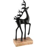 Dekoratief | Deco hert op voet, zwart/naturel, metaal/hout, 16x9x38cm | A248393 Dekoratief | Deco hert op voet, zwart/naturel, metaal/hout, 16x9x38cm | A248393