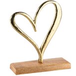 Dekoratief | Deco hart op voet, goud/naturel, metaal/hout, 19x6x23cm | A248402 Dekoratief | Deco hart op voet, goud/naturel, metaal/hout, 19x6x23cm | A248402
