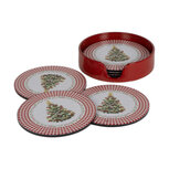 Dekoratief | Set 6 coasters 'Christmas Tree', pvc, 10x10x3cm | A249033 Dekoratief | Set 6 coasters 'Christmas Tree', pvc, 10x10x3cm | A249033
