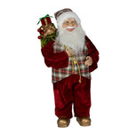 Dekoratief | Santa staand m/pyjama, rood, polyester, 45cm | A249052 Dekoratief | Santa staand m/pyjama, rood, polyester, 45cm | A249052