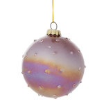 Dekoratief | Hanger kerstbal m/pareltjes, roze, glas, 8x8x8cm | A249062 Dekoratief | Hanger kerstbal m/pareltjes, roze, glas, 8x8x8cm | A249062