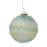Dekoratief | Hanger kerstbal m/pareltjes, groen, glas, 8x8x8cm | A249063 Dekoratief | Hanger kerstbal m/pareltjes, groen, glas, 8x8x8cm | A249063