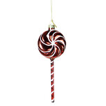 Dekoratief | Hanger lolly, rood/wit, glas, 6x2x16cm | A249071 Dekoratief | Hanger lolly, rood/wit, glas, 6x2x16cm | A249071