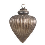 Clayre & Eef | Kerstbal Grijs ø 16x20 cm | 6GL4536L Clayre & Eef | Kerstbal Grijs ø 16x20 cm | 6GL4536L