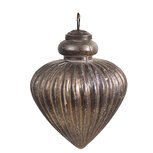 Clayre & Eef | Kerstbal Grijs ø 8x10 cm | 6GL4536XS Clayre & Eef | Kerstbal Grijs ø 8x10 cm | 6GL4536XS