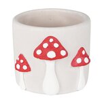 Dekoratief | Bloempot m/paddenstoelen, wit/rood, cement, 12x11x10cm | A235088 Dekoratief | Bloempot m/paddenstoelen, wit/rood, cement, 12x11x10cm | A235088