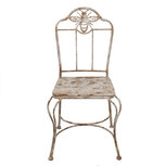 Clayre & Eef | Tuinstoel Wit Bruin 47x47x91 cm | 6Y5621 Clayre & Eef | Tuinstoel Wit Bruin 47x47x91 cm | 6Y5621