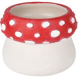 Dekoratief | Bloempot paddenstoel, wit/rood, cement, 13x13x10cm | A235086 Dekoratief | Bloempot paddenstoel, wit/rood, cement, 13x13x10cm | A235086