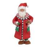 Clayre & Eef | Kerstdecoratie Kerstman Rood Groen 15x9x28 cm | 65630 Clayre & Eef | Kerstdecoratie Kerstman Rood Groen 15x9x28 cm | 65630