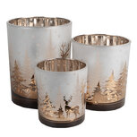 Clayre & Eef | Waxinelichthouder set van 3 Wit ø 7x8 / ø 9x10 / ø 10x12 cm | 6GL4659 Clayre & Eef | Waxinelichthouder set van 3 Wit ø 7x8 / ø 9x10 / ø 10x12 cm | 6GL4659