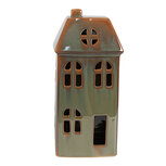 Clayre & Eef | Decoratie Huisje met LED Groen 7x6x15 cm | 6CE1797 Clayre & Eef | Decoratie Huisje met LED Groen 7x6x15 cm | 6CE1797