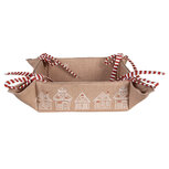 Clayre & Eef | Broodmand Bruin Wit 35x35x8 cm | GBB47 Clayre & Eef | Broodmand Bruin Wit 35x35x8 cm | GBB47
