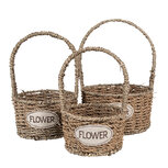 Clayre & Eef | Opbergmanden Set van 3 Bruin ø 22x12/32 / ø 19x11/27 / ø 16x10/24 cm | 65709 Clayre & Eef | Opbergmanden Set van 3 Bruin ø 22x12/32 / ø 19x11/27 / ø 16x10/24 cm | 65709