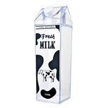 Clayre & Eef | Drinkfles Transparant Zwart 8x8x26 cm / 1000 ml | 65707