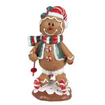 Clayre & Eef | Decoratie Peperkoekpop Bruin Wit 12x11x21 cm | 6PR4259 Clayre & Eef | Decoratie Peperkoekpop Bruin Wit 12x11x21 cm | 6PR4259