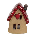 Clayre & Eef | Decoratie Huisje Bruin Rood 10x8x13 cm | 6CE1777 Clayre & Eef | Decoratie Huisje Bruin Rood 10x8x13 cm | 6CE1777