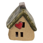 Clayre & Eef | Decoratie Huisje Bruin Groen 7x6x9 cm | 6CE1780 Clayre & Eef | Decoratie Huisje Bruin Groen 7x6x9 cm | 6CE1780