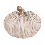 Clayre & Eef | Decoratie Pompoen Goudkleurig wit ø 16x13 cm | 6CE1801 Clayre & Eef | Decoratie Pompoen Goudkleurig wit ø 16x13 cm | 6CE1801