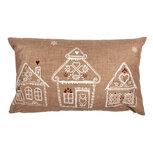 Clayre & Eef | Kussenhoes Bruin Wit 30x50 cm | GBB36