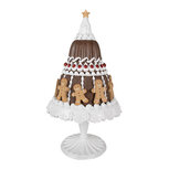 Clayre & Eef | Decoratie taart Bruin Wit ø 29x52 cm | 6PR4247 Clayre & Eef | Decoratie taart Bruin Wit ø 29x52 cm | 6PR4247