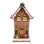 Clayre & Eef | Decoratie Huis Bruin Wit 18x14x31 cm | 6PR4251 Clayre & Eef | Decoratie Huis Bruin Wit 18x14x31 cm | 6PR4251