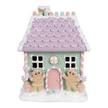 Clayre & Eef | Decoratie Huis Groen Roze Paars 17x14x21 cm | 6PR4267 Clayre & Eef | Decoratie Huis Groen Roze Paars 17x14x21 cm | 6PR4267