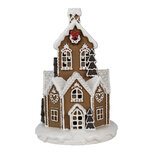 Clayre & Eef | Decoratie Huis met LED Bruin Roze ø 21x33 cm / 3xAAA | 6PR4307 Clayre & Eef | Decoratie Huis met LED Bruin Roze ø 21x33 cm / 3xAAA | 6PR4307