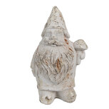Clayre & Eef | Decoratie Kabouter Wit Goudkleurig 9x8x15 cm | 6TE0551 Clayre & Eef | Decoratie Kabouter Wit Goudkleurig 9x8x15 cm | 6TE0551