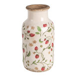 Clayre & Eef | Vaas Beige Rood ø 14x26 cm | 6CE1933M Clayre & Eef | Vaas Beige Rood ø 14x26 cm | 6CE1933M