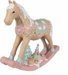 Clayre & Eef | Decoratie Hobbelpaard Beige Roze 41x10x37 cm | 6PR4260 Clayre & Eef | Decoratie Hobbelpaard Beige Roze 41x10x37 cm | 6PR4260