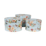 Clayre & Eef | Hoedendoos Set van 3 Blauw ø 24x16 / ø 22x15 / ø 21x13 cm | 66006 Clayre & Eef | Hoedendoos Set van 3 Blauw ø 24x16 / ø 22x15 / ø 21x13 cm | 66006