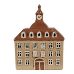 Clayre & Eef | Theelichthouder Kerst Huisje Beige Bruin 20x10x26 cm | 6CE1880