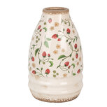 Clayre & Eef | Vaas Beige Rood ø 21x32 cm | 6CE1946M Clayre & Eef | Vaas Beige Rood ø 21x32 cm | 6CE1946M