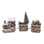 Clayre & Eef | Decoratie Trein met LED Bruin, Wit 30x8x16 cm | 6PR4973GG Clayre & Eef | Decoratie Trein met LED Bruin, Wit 30x8x16 cm | 6PR4973GG