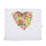 Clayre & Eef | Gastendoekje Wit Roze 40x66 cm | CT033 Clayre & Eef | Gastendoekje Wit Roze 40x66 cm | CT033