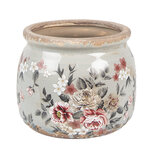 Clayre & Eef | Bloempot Binnen Grijs Roze ø 12x10 cm | 6CE1964S Clayre & Eef | Bloempot Binnen Grijs Roze ø 12x10 cm | 6CE1964S