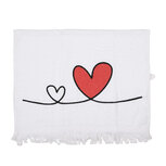 Clayre & Eef | Gastendoekje Wit Rood 40x66 cm | CTCHS Clayre & Eef | Gastendoekje Wit Rood 40x66 cm | CTCHS