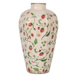 Clayre & Eef | Vaas Beige Rood ø 17x29 cm | 6CE1939S Clayre & Eef | Vaas Beige Rood ø 17x29 cm | 6CE1939S