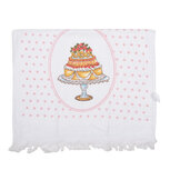 Clayre & Eef | Gastendoekje Wit Roze 40x66 cm | CT030 Clayre & Eef | Gastendoekje Wit Roze 40x66 cm | CT030