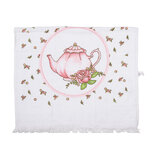 Clayre & Eef | Gastendoekje Wit Roze 40x66 cm | CT031 Clayre & Eef | Gastendoekje Wit Roze 40x66 cm | CT031