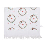 Clayre & Eef | Gastendoekje Wit Roze 40x66 cm | CTFEB-1 Clayre & Eef | Gastendoekje Wit Roze 40x66 cm | CTFEB-1