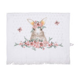 Clayre & Eef | Gastendoekje Wit Roze 40x66 cm | CTFEB-2 Clayre & Eef | Gastendoekje Wit Roze 40x66 cm | CTFEB-2