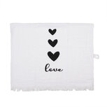 Clayre & Eef | Gastendoekje Wit Zwart 40x66 cm | CTLBS-1 Clayre & Eef | Gastendoekje Wit Zwart 40x66 cm | CTLBS-1