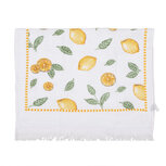 Clayre & Eef | Gastendoekje Wit Geel 40x66 cm | CTLEL-1 Clayre & Eef | Gastendoekje Wit Geel 40x66 cm | CTLEL-1