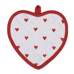 Clayre & Eef | Pannenlap Wit Rood 20x20 cm | LVT45 Clayre & Eef | Pannenlap Wit Rood 20x20 cm | LVT45